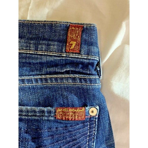 Seven 7 For All Mankind Denim Jeans Women's Size 29” Waist Cropped, Preowned - Picture 2 of 12